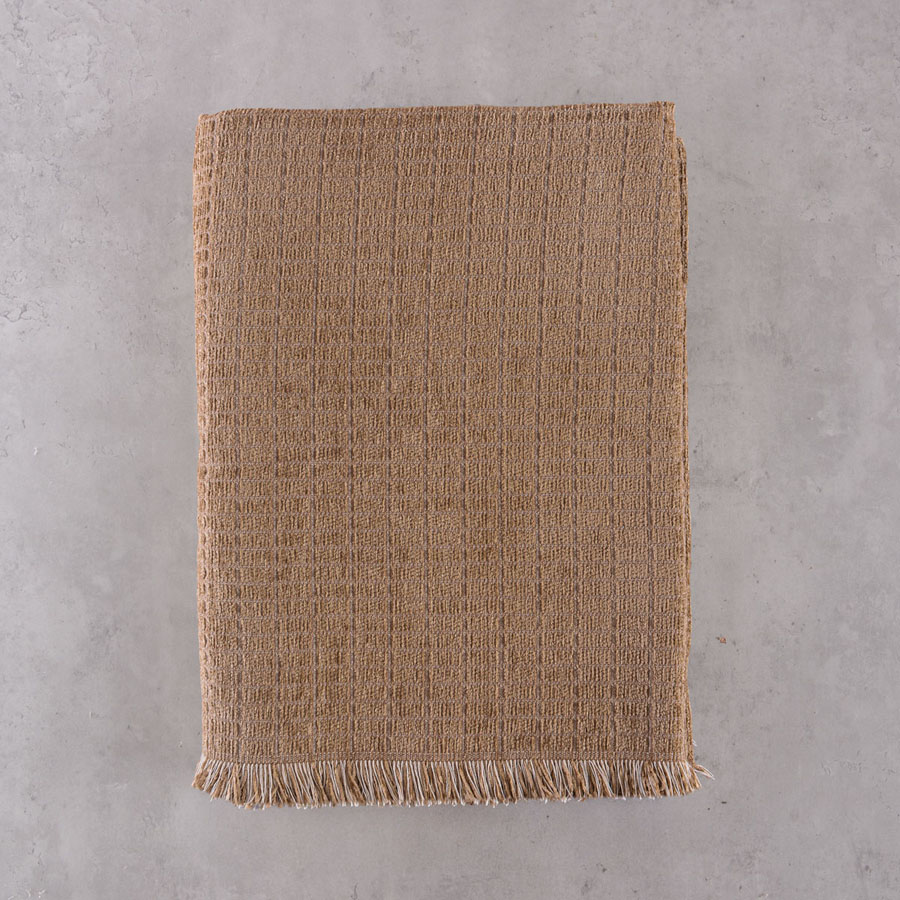 Ριχτάρι για Τετραθέσιο Καναπέ (180x330) Σενίλ Μονόχρωμο Rythmos Corvet Καφέ