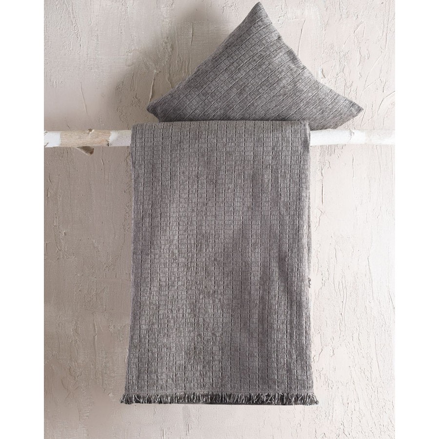 Ριχτάρι για Πολυθρόνα (160x180) Σενίλ Μονόχρωμο Rythmos Corvet Γκρι