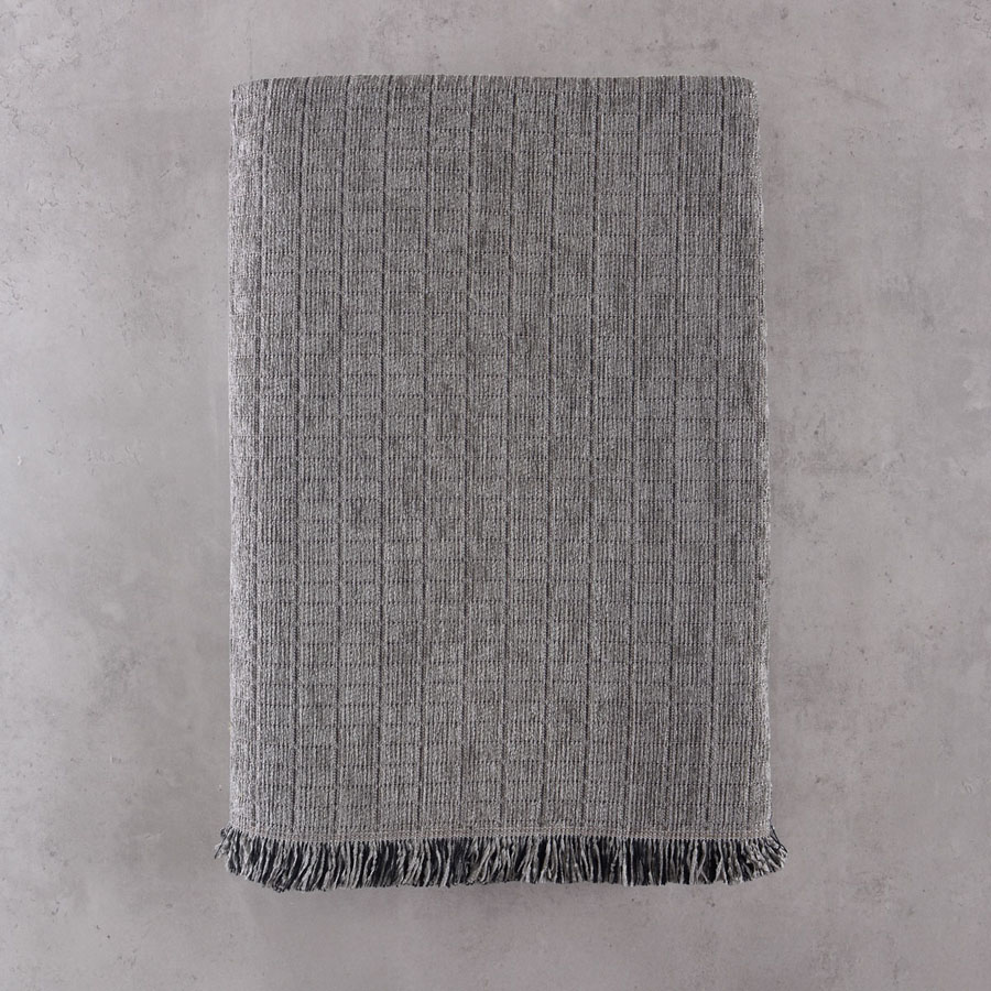 Ριχτάρι για Πολυθρόνα (160x180) Σενίλ Μονόχρωμο Rythmos Corvet Γκρι