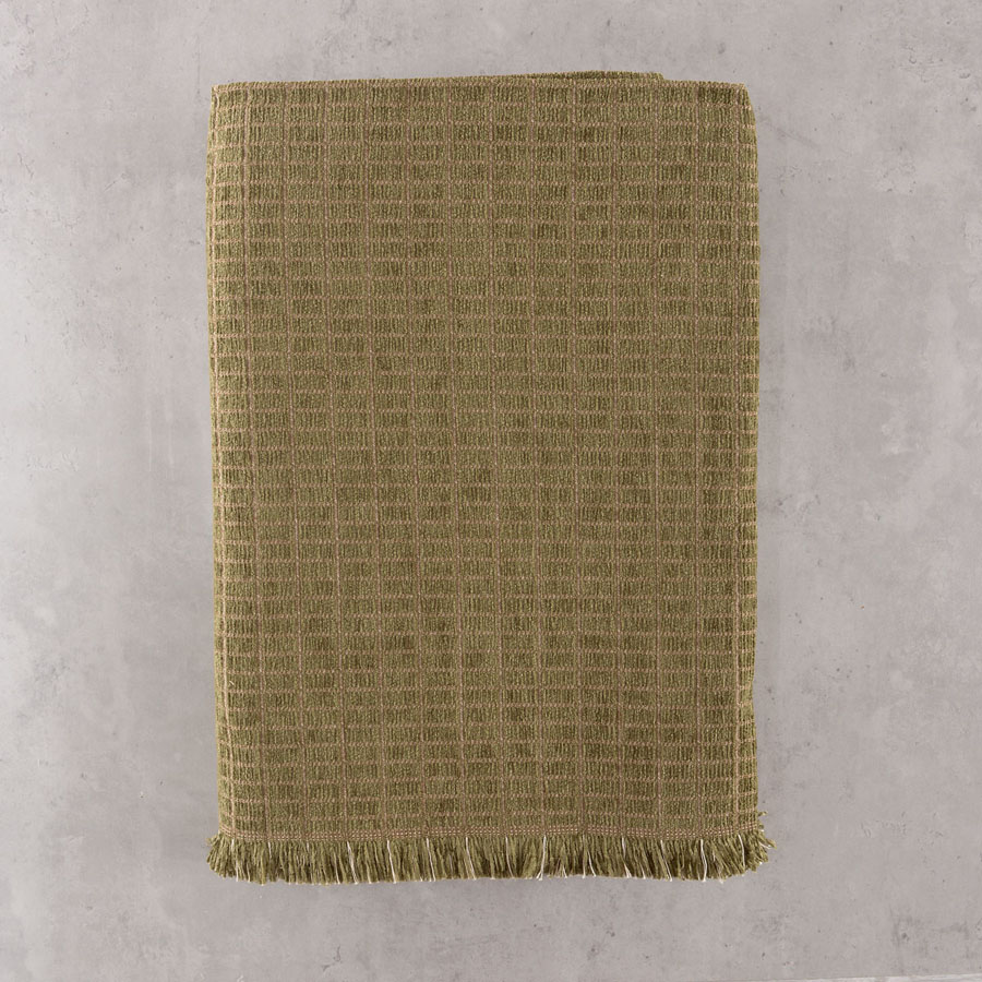 Ριχτάρι για Πολυθρόνα (160x180) Σενίλ Μονόχρωμο Rythmos Corvet Λαδί