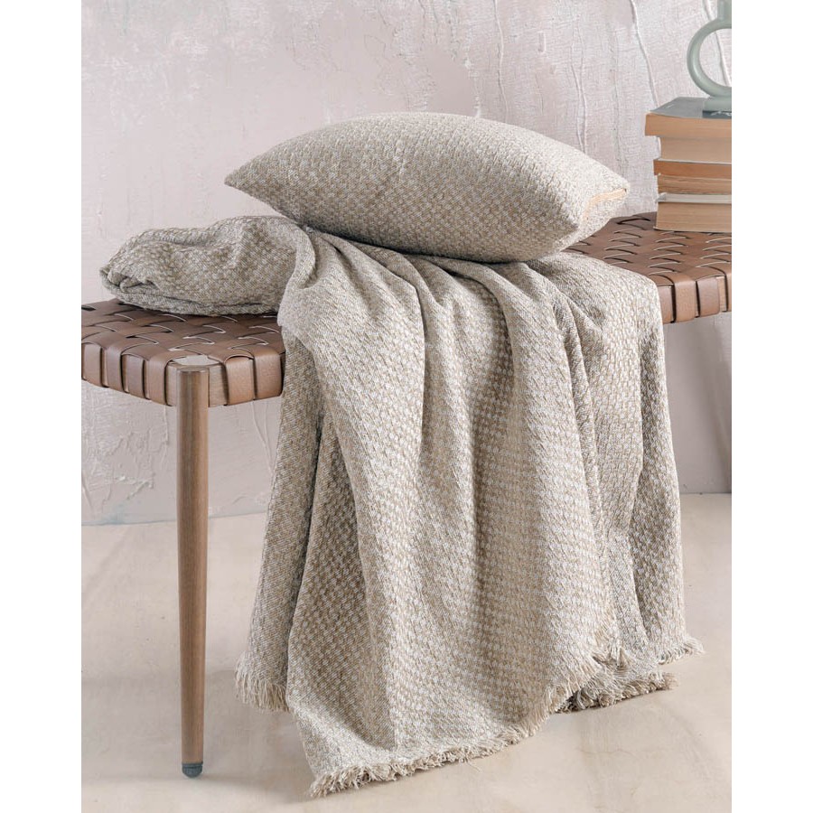 Ριχτάρι για Τριθέσιο Καναπέ (180x280) Ζακάρ Σενίλ Rythmos Editor Μπεζ