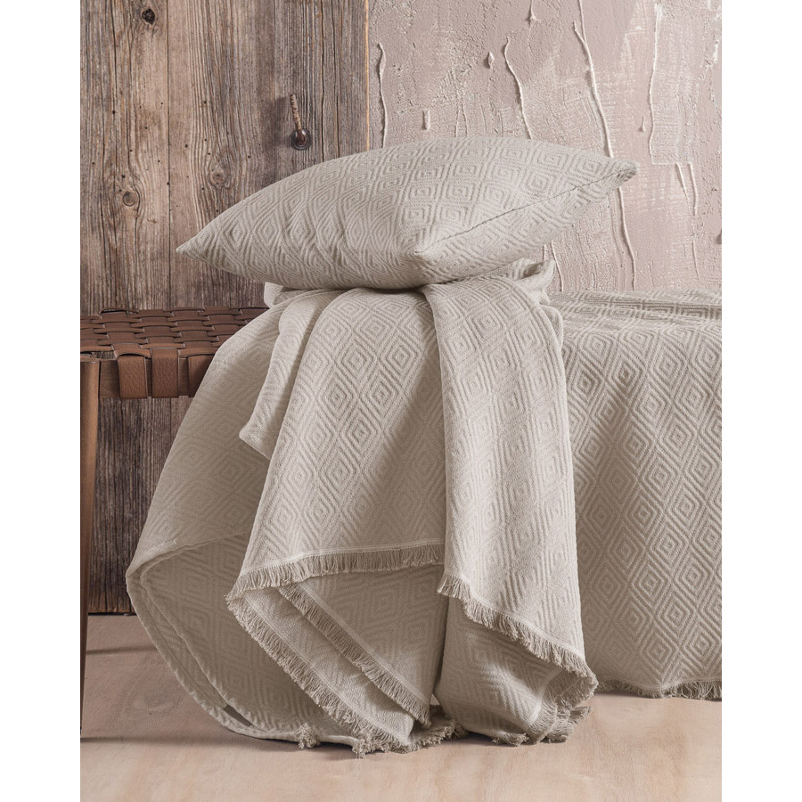 Ριχτάρι για Πολυθρόνα (160x180) Ζακάρ 4 Εποχών Rythmos Elysse Μπεζ-Γκρι