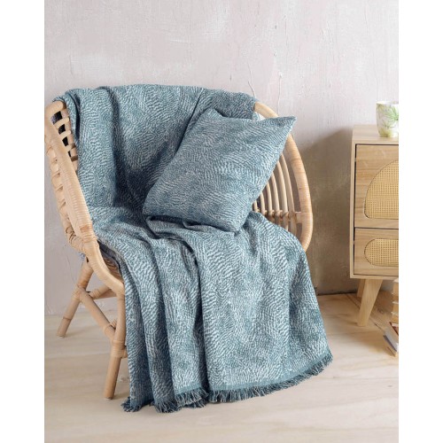 Ριχτάρι για Πολυθρόνα (160x180) Ζακάρ Σενίλ Rythmos Fidel Μπλε