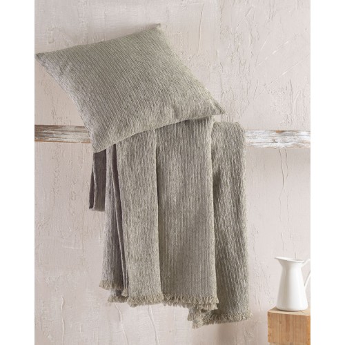 Ριχτάρι για Διθέσιο Καναπέ (180x240) Σενίλ Μονόχρωμο Rythmos Hansel Μπεζ Σκούρο