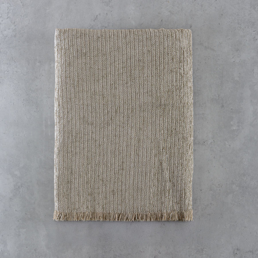 Ριχτάρι για Τετραθέσιο Καναπέ (180x330) Σενίλ Μονόχρωμο Rythmos Hansel Μπεζ Σκούρο