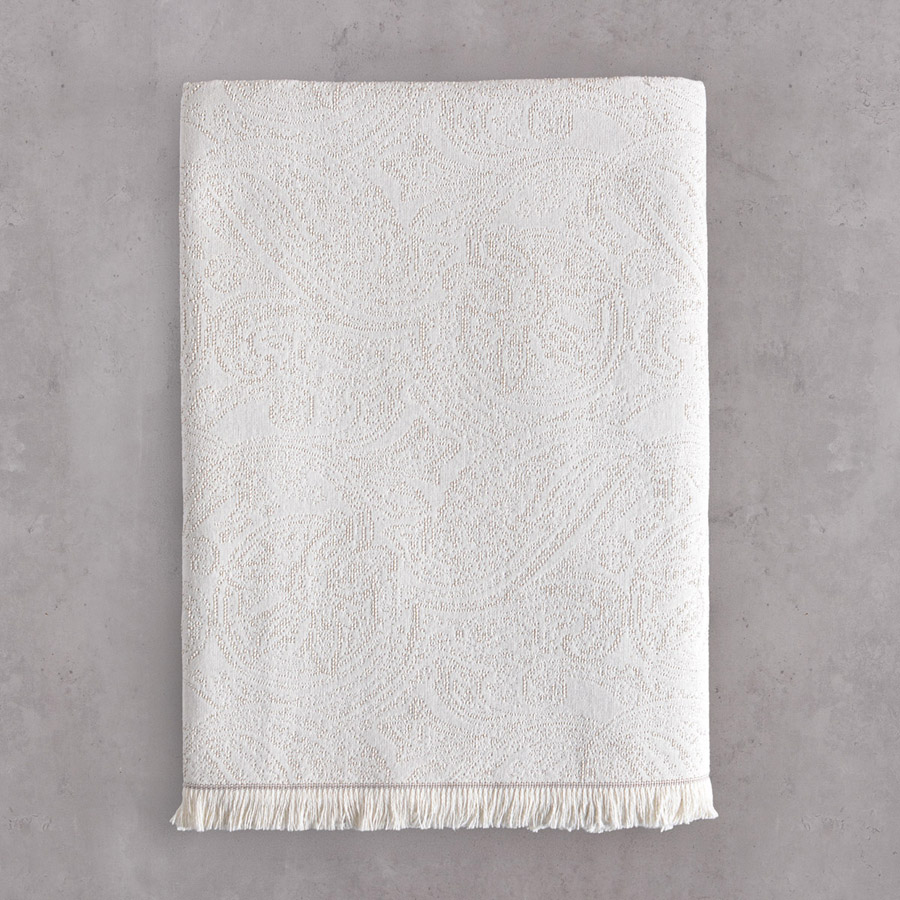 Ριχτάρι για Τετραθέσιο Καναπέ (180x330) Ζακάρ 4 Εποχών Rythmos Ivy Εκρού