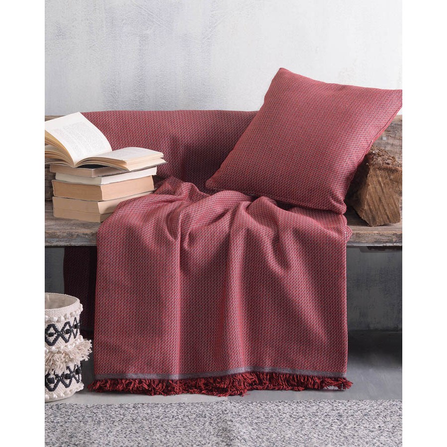 Μαξιλαροθήκη Διακοσμητική (40x40) Ζακάρ Rythmos Luna Μπορντό