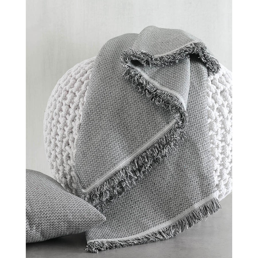 Ριχτάρι για Τετραθέσιο (180x330) Ζακάρ Διπλής όψης Rythmos Luna Σκούρο Γκρι