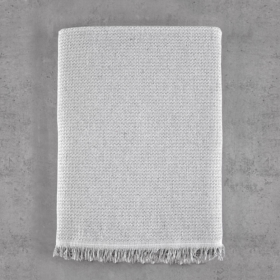 Ριχτάρι για Πολυθρόνα (160x180) Ζακάρ Διπλής όψης Rythmos Luna Ανοιχτό Γκρι