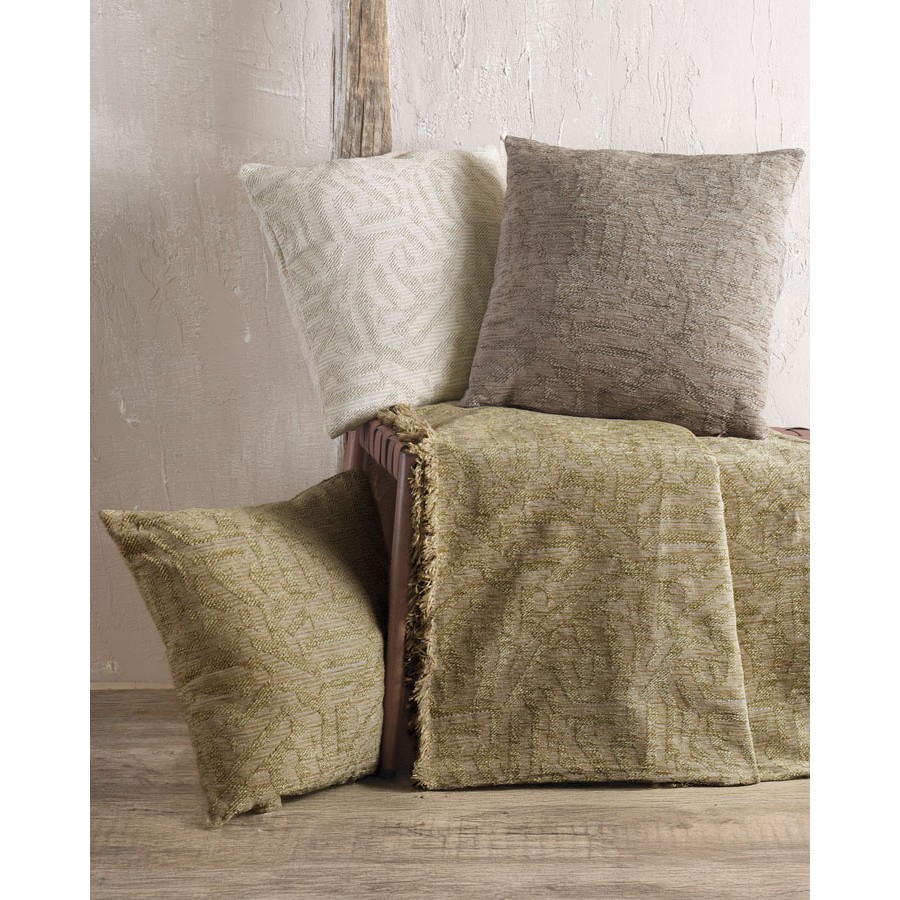 Μαξιλαροθήκη Διακοσμητική (40x40) Σενίλ Ζακάρ Rythmos Melie Μπεζ