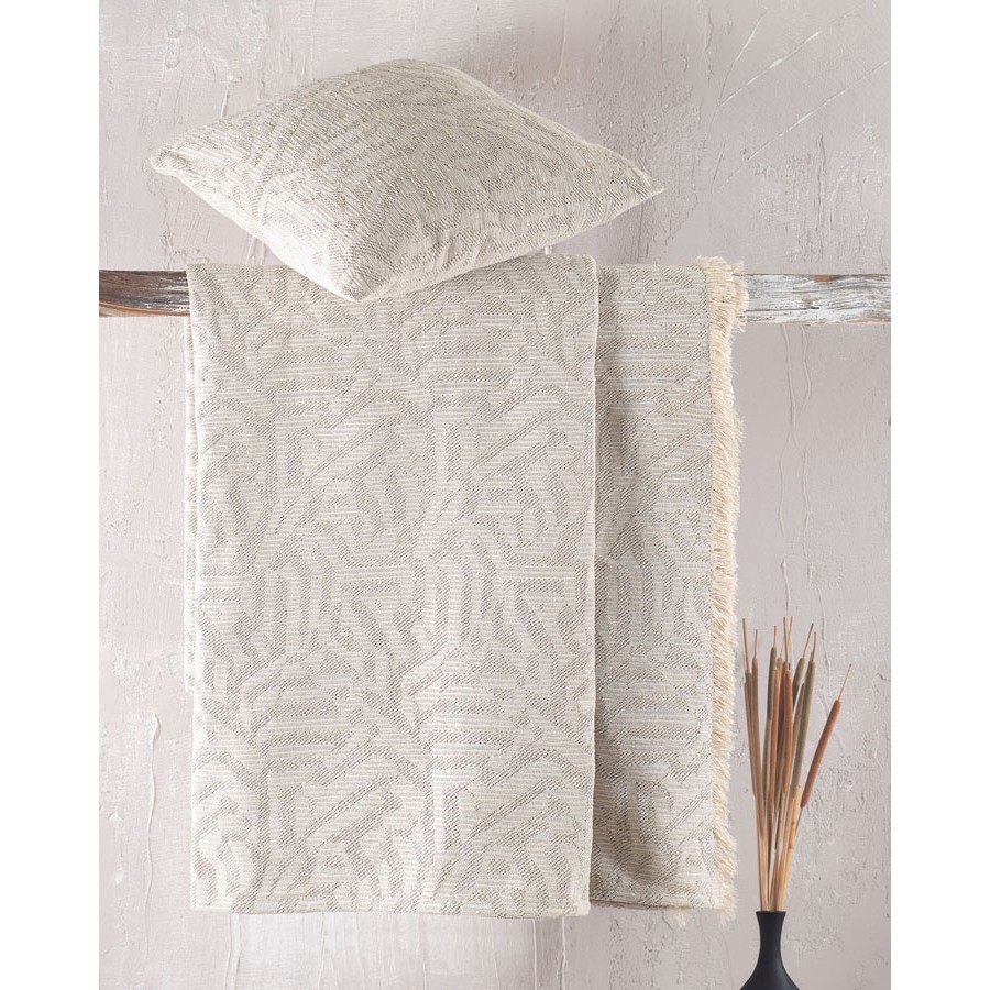 Μαξιλαροθήκη Διακοσμητική (40x40) Σενίλ Ζακάρ Rythmos Melie Εκρού