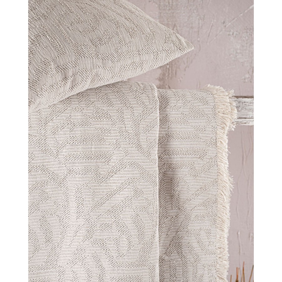 Ριχτάρι για Τριθέσιο Καναπέ Rythmos (180x280) Σενίλ Ζακάρ Rythmos Melie Εκρού