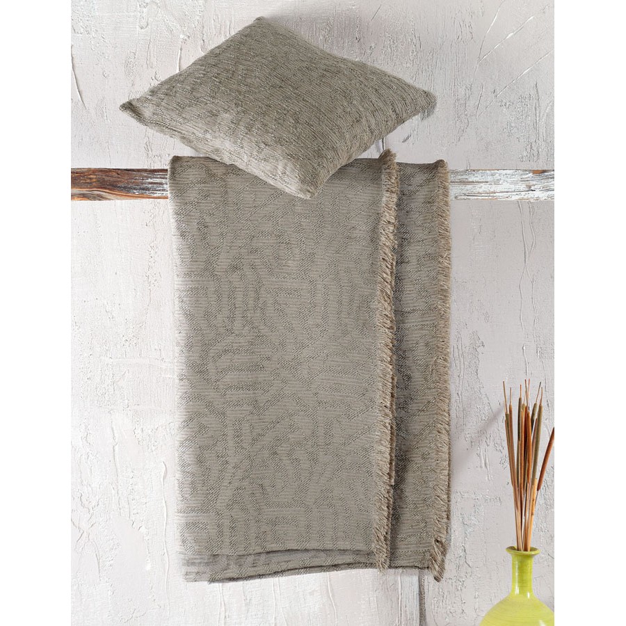 Μαξιλαροθήκη Διακοσμητική (40x40) Σενίλ Ζακάρ Rythmos Melie Μπεζ