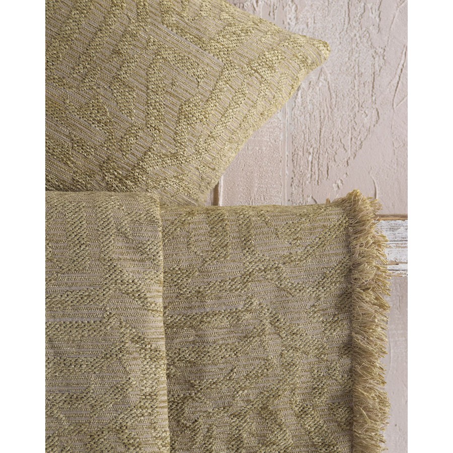 Ριχτάρι για Πολυθρόνα Rythmos (160x180) Σενίλ Ζακάρ Rythmos Melie Χρυσό - Λαδί