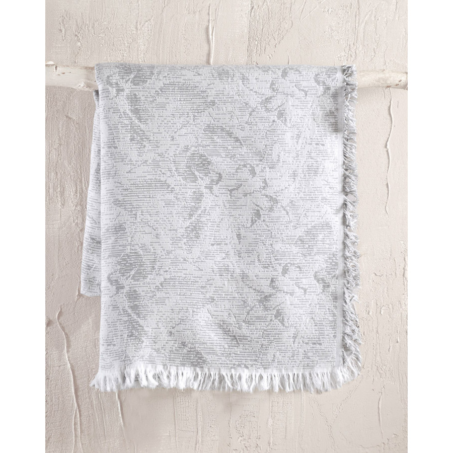 Ριχτάρι για Πολυθρόνα (160x180) Ζακάρ Βαμβακερό Rythmos Peony Γκρι Απαλό