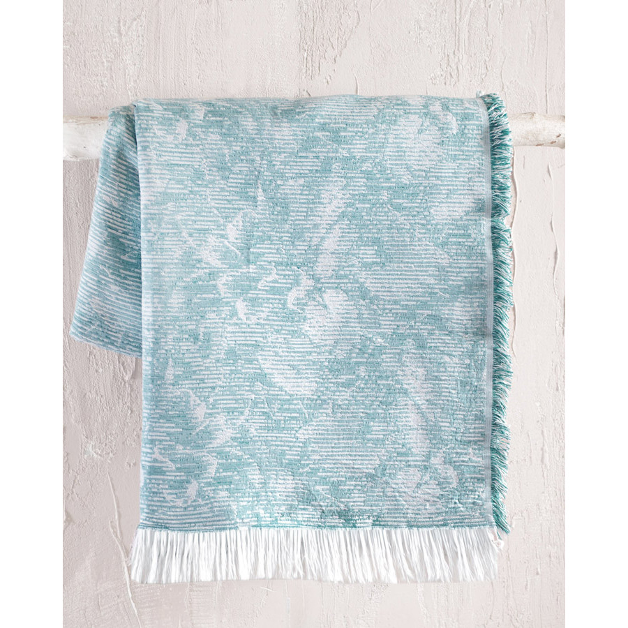 Ριχτάρι για Πολυθρόνα (160x180) Ζακάρ Βαμβακερό Rythmos Peony Γαλάζιο