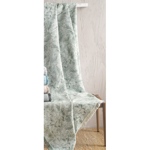 Ριχτάρι για Πολυθρόνα (160x180) Ζακάρ Βαμβακερό Rythmos Peony Χακί