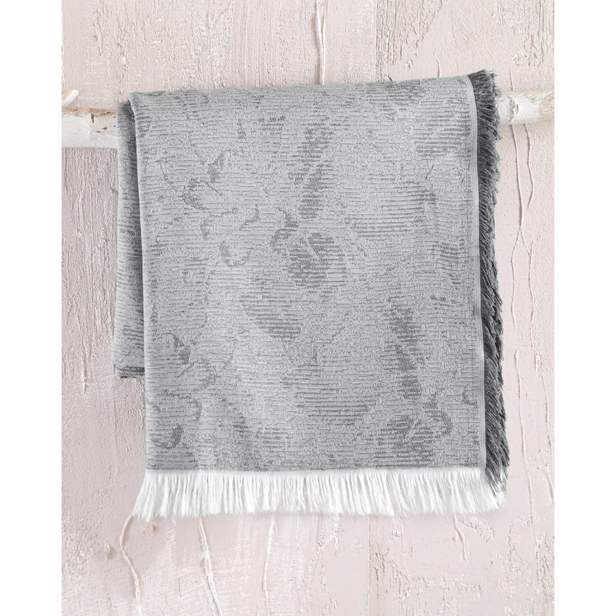 Ριχτάρι για Διθέσιο Καναπέ (180x240) Ζακάρ Βαμβακερό Rythmos Peony Γκρι Σκούρο