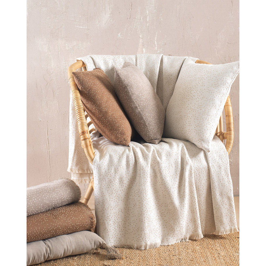 Διακοσμητική Θήκη για Μαξιλάρι (40x40) Ζακάρ Rythmos Pixil Εκρού