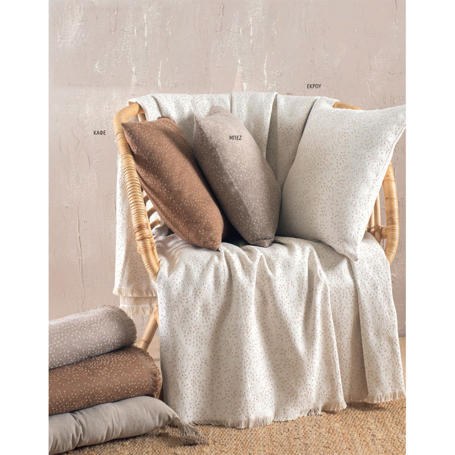 Ριχτάρι για Τριθέσιο Καναπέ (180x280) Ζακάρ 4 Εποχών Rythmos Pixil Μπεζ