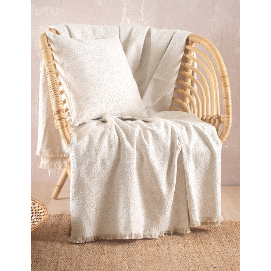 Ριχτάρι για Τριθέσιο Καναπέ (180x280) Ζακάρ 4 Εποχών Rythmos Pixil Εκρού