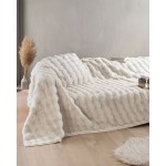 Ριχτάρι για Πολυθρόνα (160x180) Γούνινο Αντιολισθητικό Rythmos Rabbit μπεζ