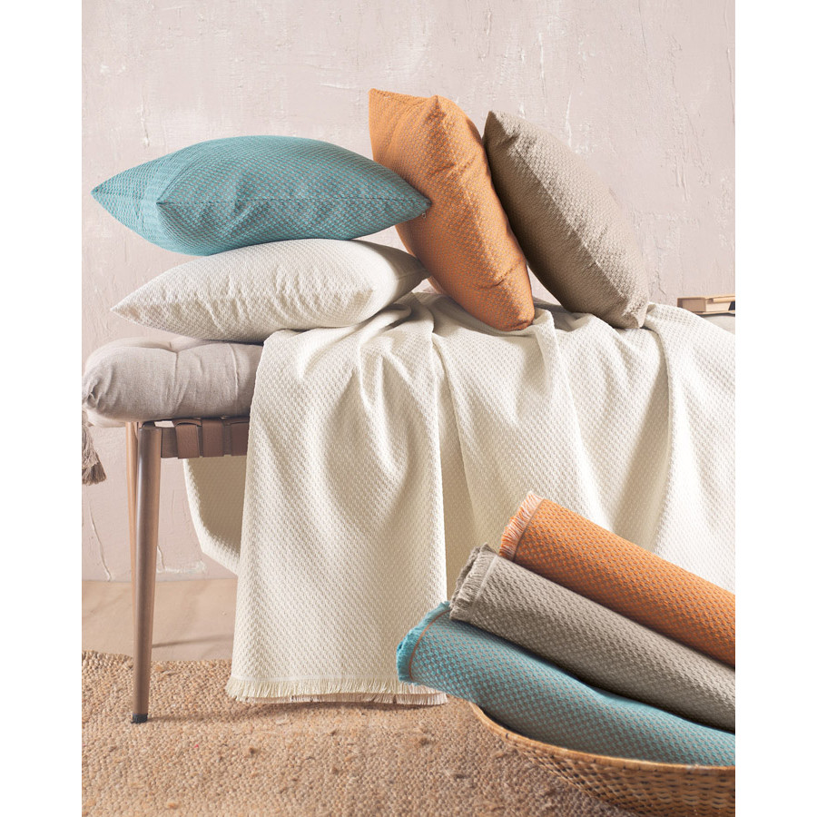 Διακοσμητική Θήκη για Μαξιλάρι (40x40) Ζακάρ Rythmos Rami Μπλε