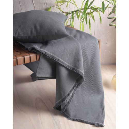 Ριχτάρι για Τετραθέσιο Καναπέ (180x330) Ζακάρ 4 Εποχών Rythmos Reve Ανθρακί