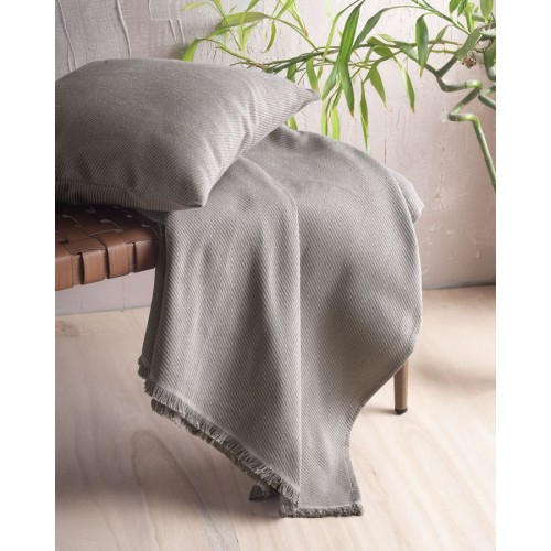 Ριχτάρι για Τριθέσιο Καναπέ (180x280) Ζακάρ 4 Εποχών Rythmos Reve Καφέ - Γκρι