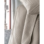 Ριχτάρι για Διθέσιο (180x240) Ζακάρ Βελουτέ με Φλις, αντιολισθητικό Rythmos Selma Μπεζ