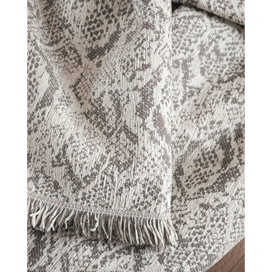 Ριχτάρι για Τετραθέσιο Καναπέ (180x330) Ζακάρ Σενίλ Rythmos Snake Μπεζ