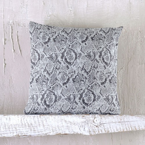 Διακοσμητική Μαξιλαροθήκη Φιγούρας (40x40) Σενίλ Rythmos Snake Γκρι