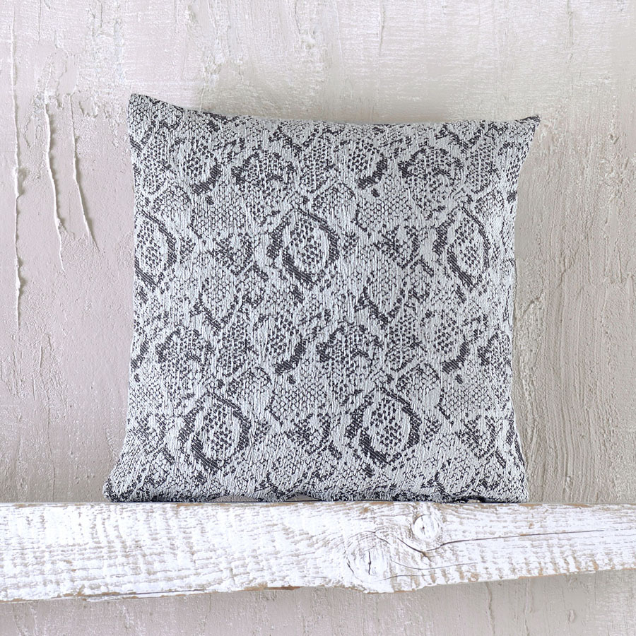 Διακοσμητική Μαξιλαροθήκη Φιγούρας (40x40) Σενίλ Rythmos Snake Γκρι