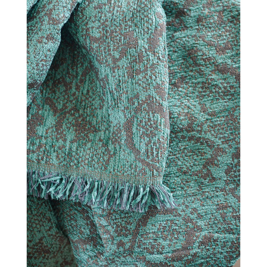 Ριχτάρι για Τετραθέσιο Καναπέ (180x330) Ζακάρ Σενίλ Rythmos Snake Πετρόλ