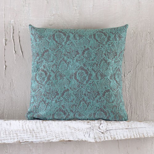 Διακοσμητική Μαξιλαροθήκη Φιγούρας (40x40) Σενίλ Rythmos Snake Πετρόλ