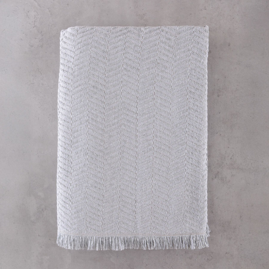 Ριχτάρι για Διθέσιο Καναπέ (180x240) Σενίλ Μονόχρωμο Ψαροκόκκαλο Rythmos Yard Γκρι