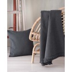 Ριχτάρι για Τριθέσιο καναπέ (180x280) Ζακάρ, Διπλής Όψεως Rythmos Sebastiao Σκούρο Γκρι