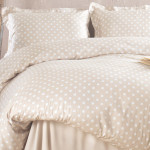 Σετ Παπλωματοθήκη Υπέρδιπλη (240x260) με μαξιλαροθήκες Βαμβακοσατέν 200κλ Rythmos Coquette Μπεζ