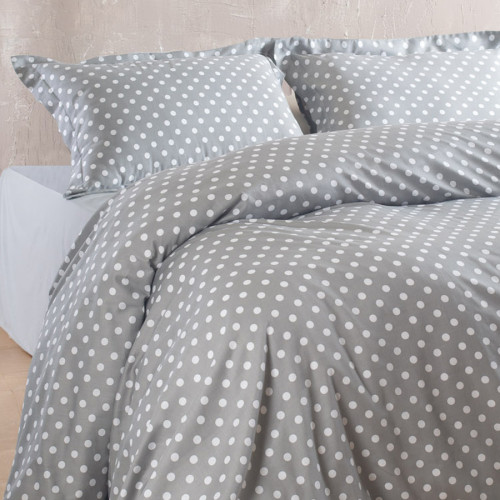 Σετ Σεντόνια Υπέρδιπλα (240x260) Βαμβακοσατέν 200 Kλωστών Rythmos Coquette Γκρι