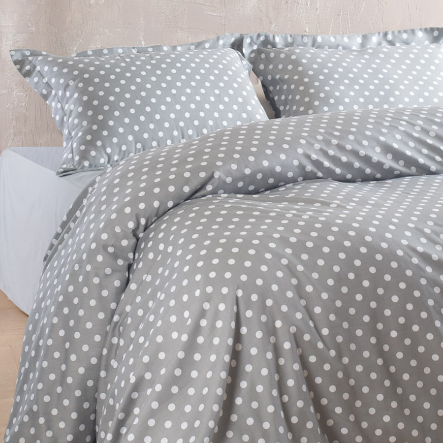 Σετ Σεντόνια Υπέρδιπλα (240x260) Βαμβακοσατέν 200 Kλωστών Rythmos Coquette Γκρι