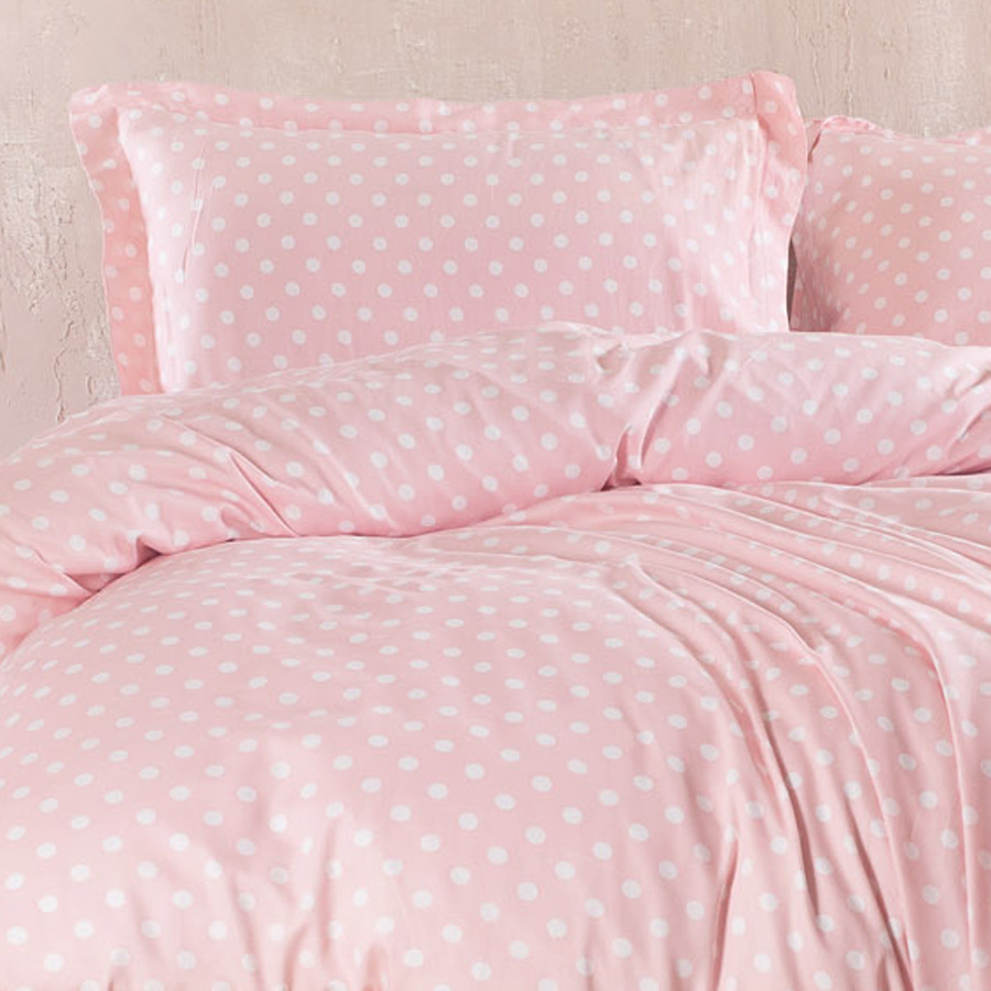 Σετ Σεντόνια Υπέρδιπλα (240x260) Βαμβακοσατέν 200 Kλωστών Rythmos Coquette Ροζ