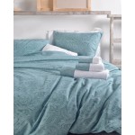 Σετ Παπλωματοθήκη Μονή (160x250) Με Μαξιλαροθήκη Rythmos Diva Charisma Τυρκουάζ