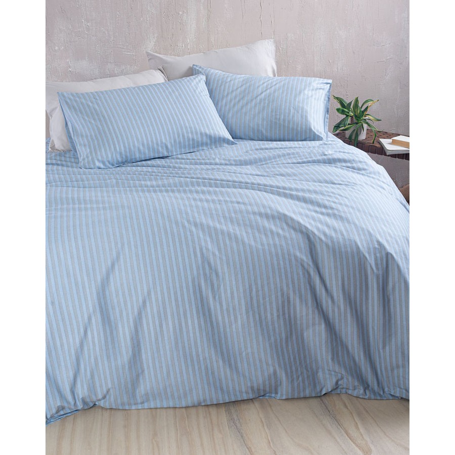 Σετ Σεντόνια Μονά (160x260) Βαμβακερά Rythmos Diva Polene Μπλε