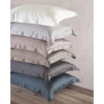 Μαξιλαροθήκες Ζεύγος (50x70+5 Oxford) Tencel Lyocell 300 Kλωστών Rythmos Glacier Πούδρα