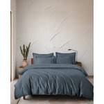 Σετ Παπλωματοθήκη Υπέρδιπλη (240x260) Tencel Lyocell 300 Kλωστών Rythmos Glacier Γκρι Μπλε