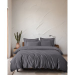 Σετ Παπλωματοθήκη Υπέρδιπλη (240x260) Tencel Lyocell 300 Kλωστών Rythmos Glacier Γκρι Καφέ