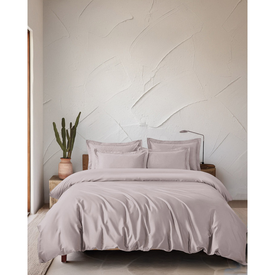 Σετ Σεντόνια Υπέρδιπλα (245x270) Tencel Lyocell 300 Kλωστών Rythmos Glacier Πούδρα