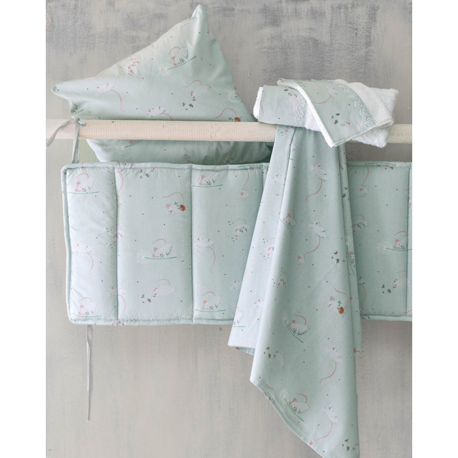 Σετ Σεντόνια Μπεμπέ (120x160) Βαμβακερά Rythmos Jerom Άκουα