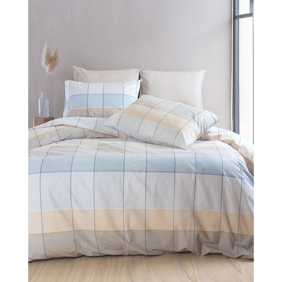 Σετ σεντόνια Σούπερ Υπέρδιπλα (270x290) Rythmos Next Colette Γκρι-Γαλάζιο