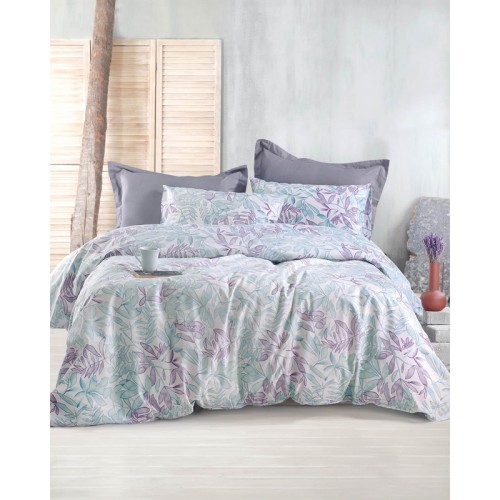 Σετ Σεντόνια Υπέρδιπλα (230x260) Rythmos Next Elein Πράσινο - Μωβ